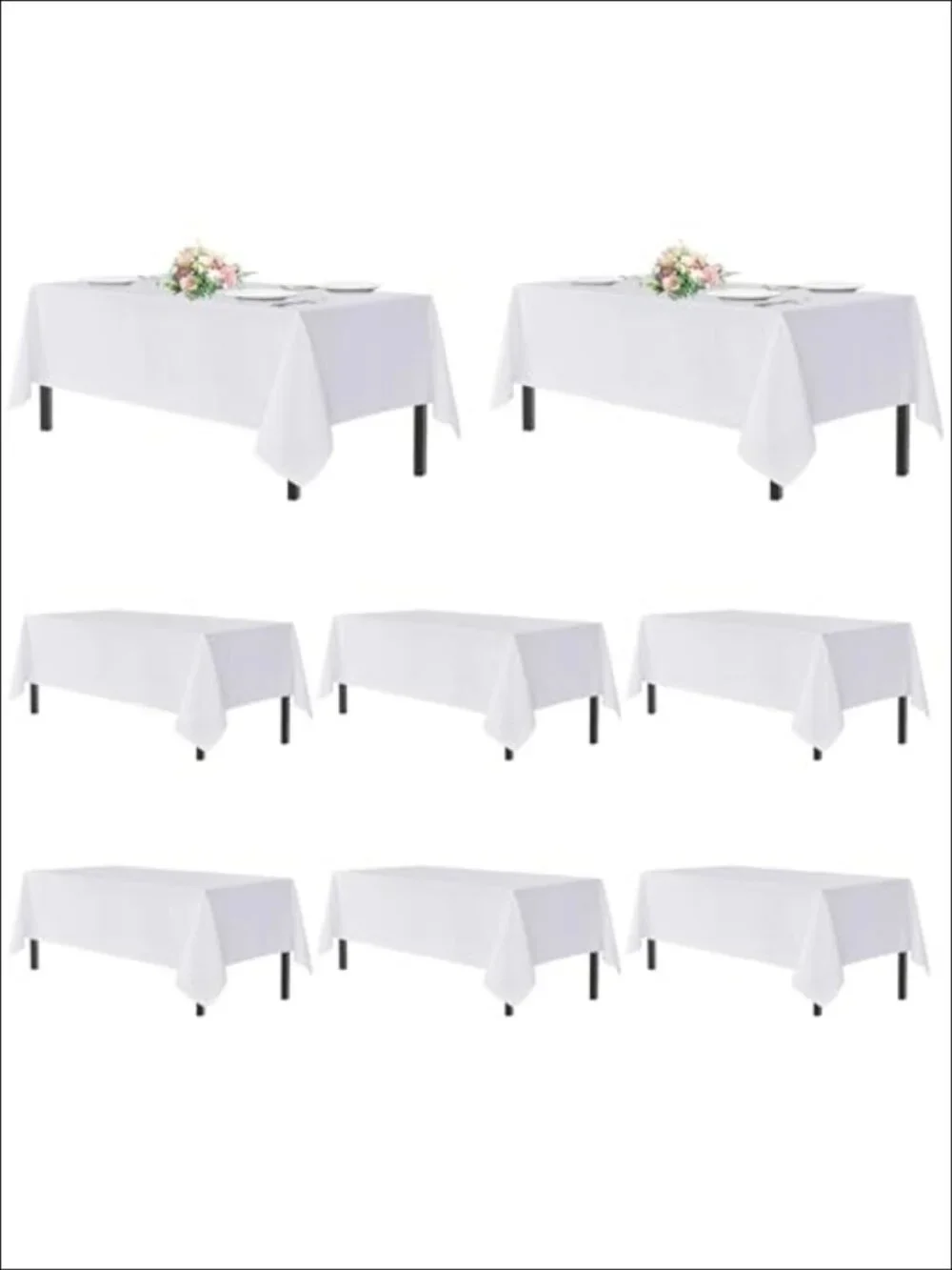 Polyester Tablecloths 8 Pack Rectangle 54x108 Inch for 6 Foot Tables